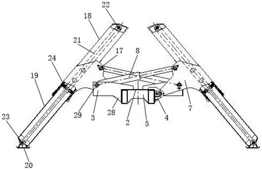 Front outrigger structure of a wrecker