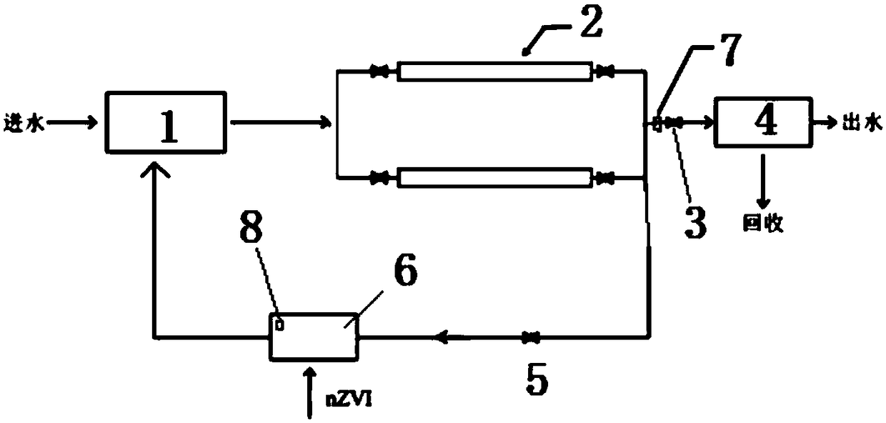 Device and method for enriching and recovering rare and precious metal ions through nanometer zero-valent iron