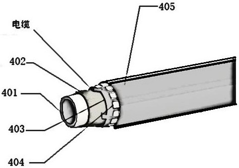 Water recovery pipe column and water recovery method for water source well cable-laying nonmetal coiled tubing