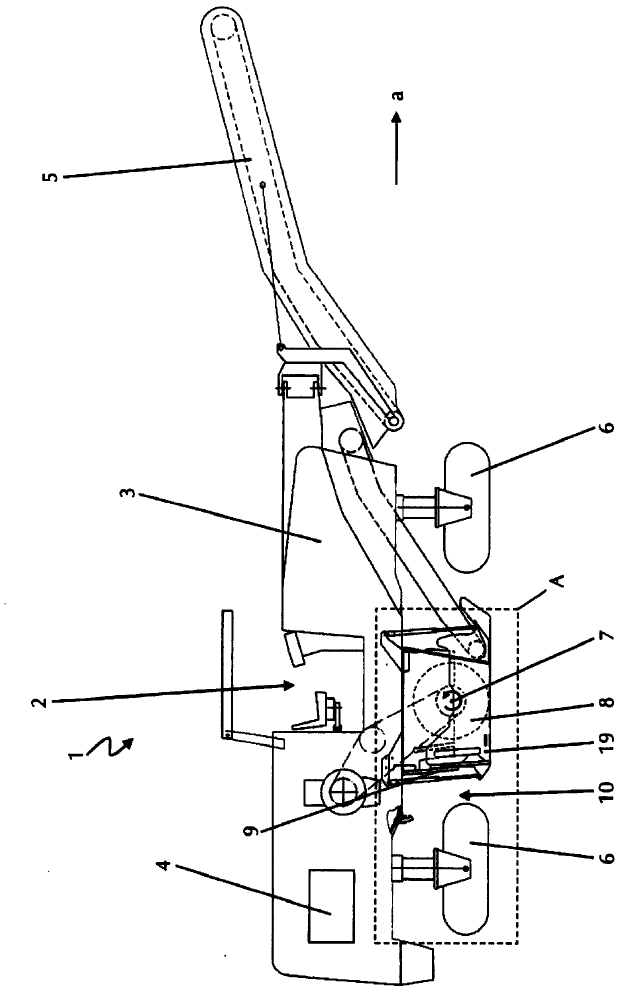 Ground milling machine with means for locking milling roller box door in maintenance position