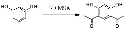 Method for preparing 4,6-diacetylresorcinol by acetylating resorcinol