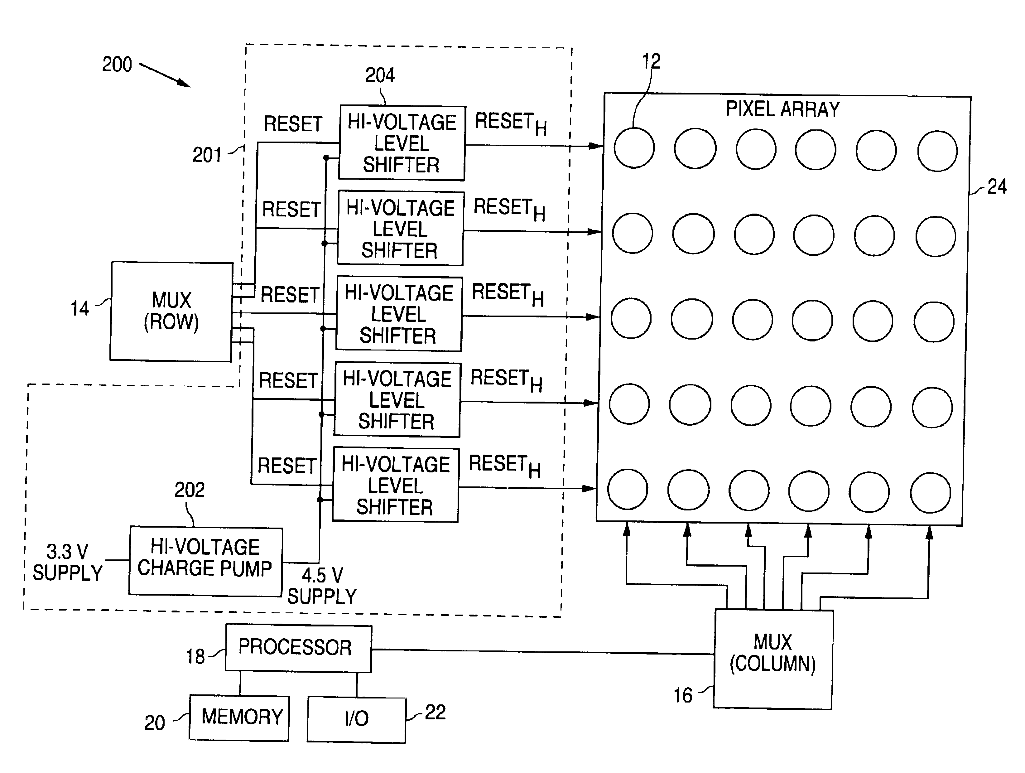 Blooming control for a CMOS image sensor