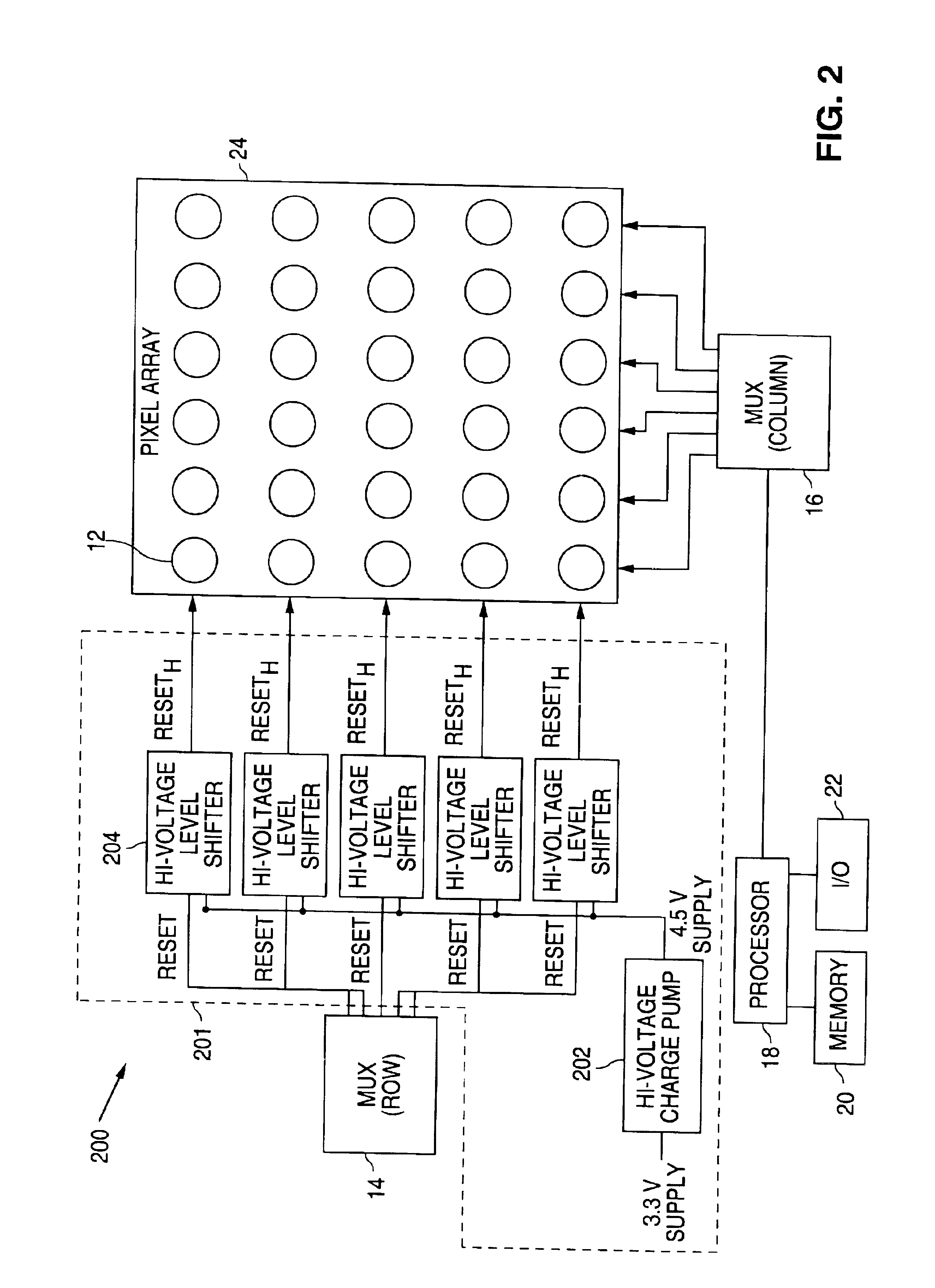 Blooming control for a CMOS image sensor