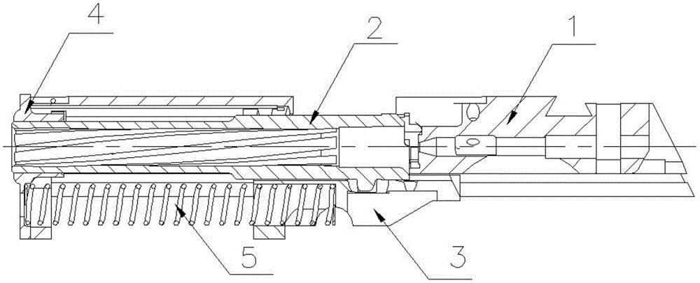 Spiral rotating and rigid locking mechanism for handgun