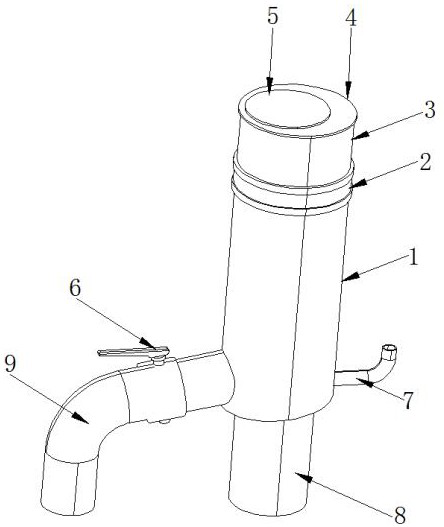 Tubular mixed-flow vertical pipe rainwater and sewage flow divider
