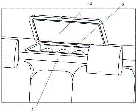 Rear windshield platform integrated refrigerator
