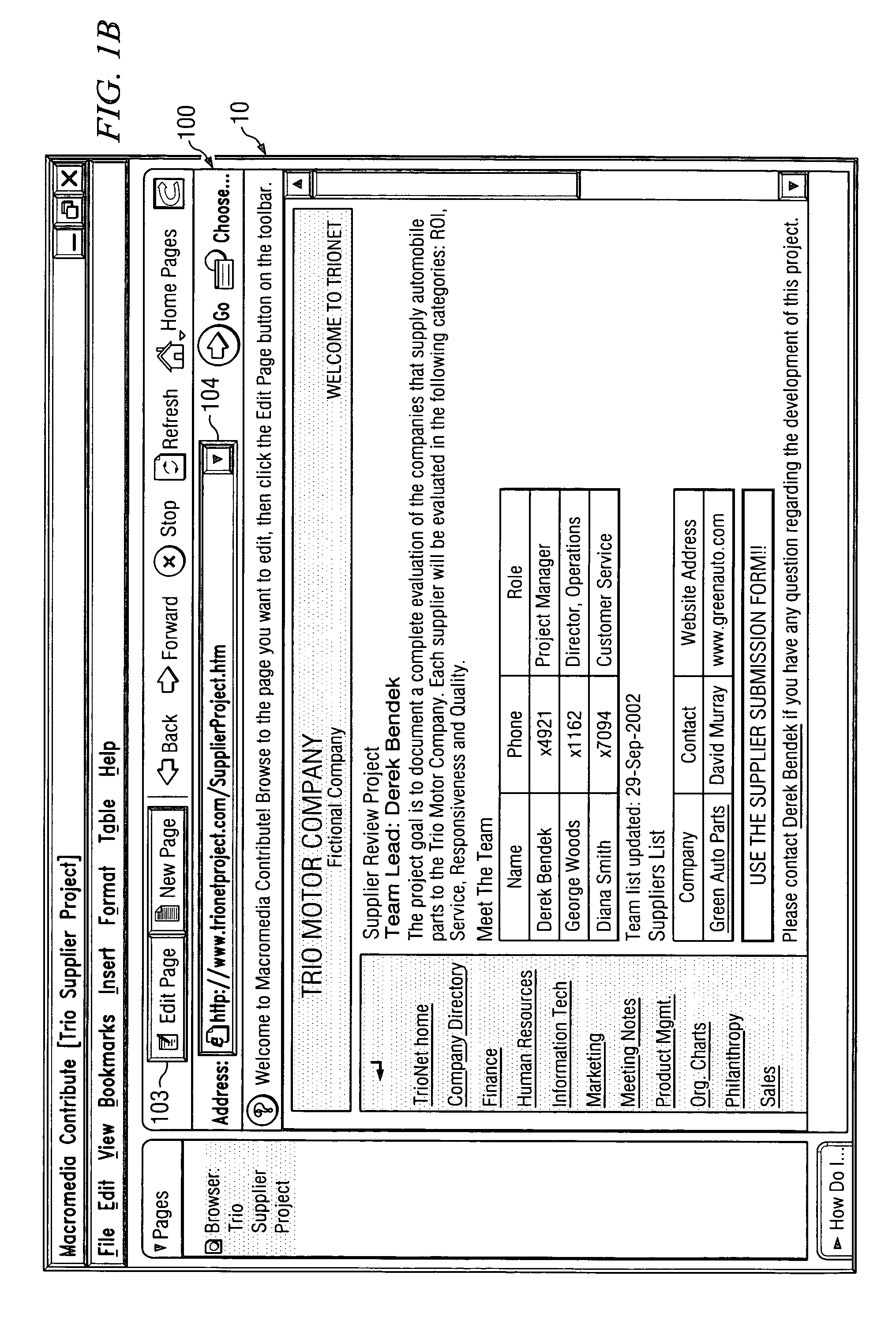 Systems and methods for web site editing interfaces