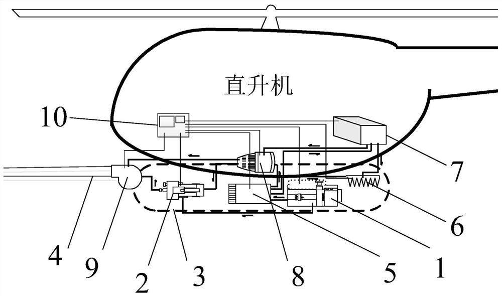 Helicopter-mounted oil-electric hybrid hot water deicing system and control method thereof