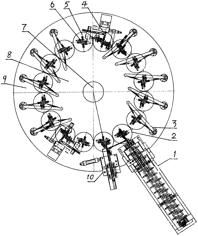 Spiral luminous tube pin bending machine