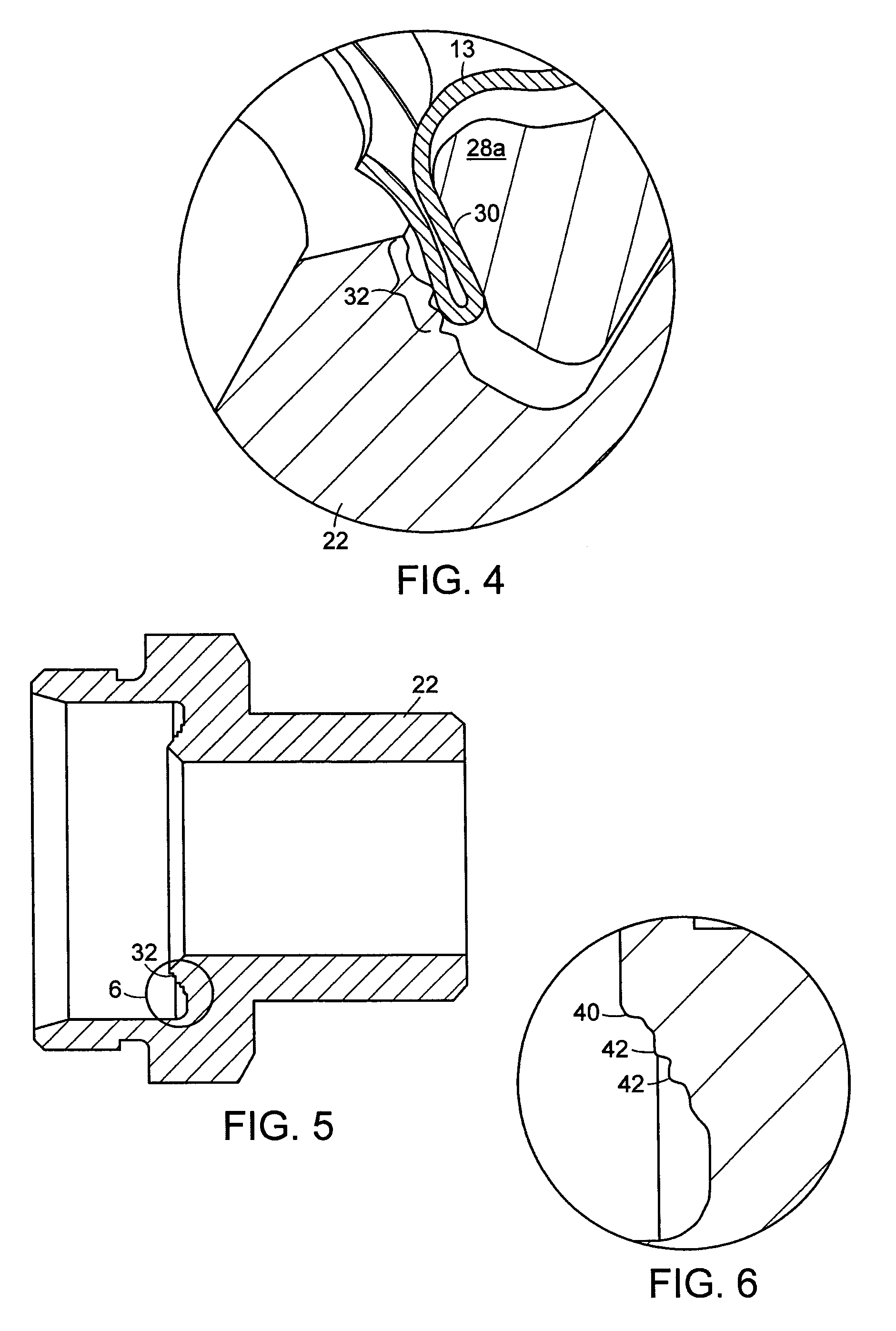 Sealing device with ridges for corrugated stainless steel tubing