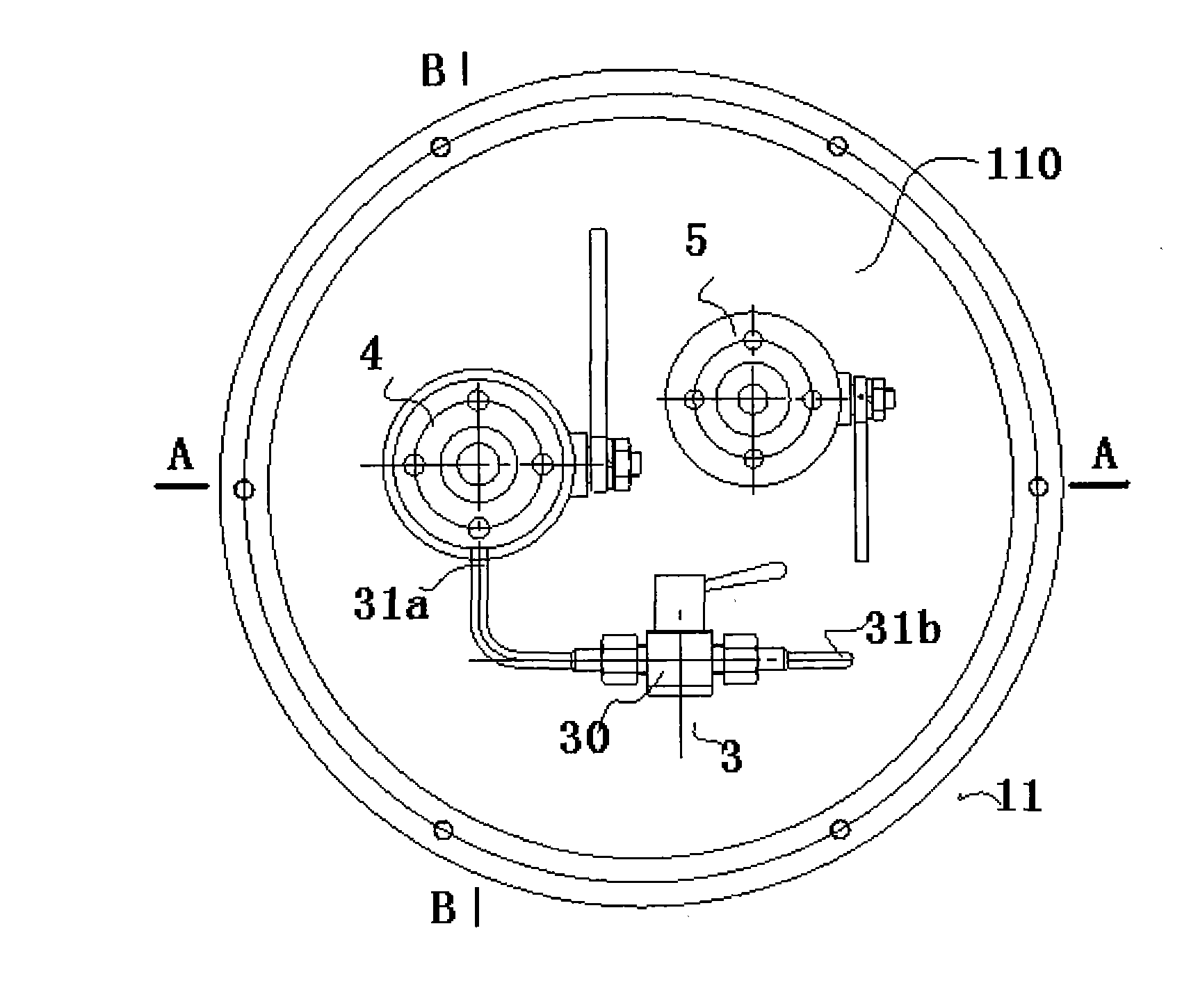 Aluminium triethyl storage tank and safety device thereof
