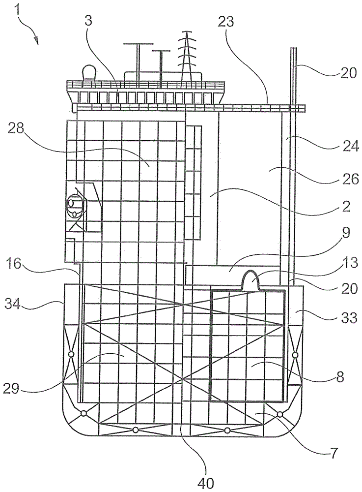 Ship with fuel tank for liquefied gas