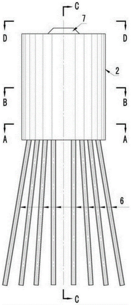 Steel pipe driven pile foundation with steel boxed cofferdam and dual bearing platforms, and construction method of foundation