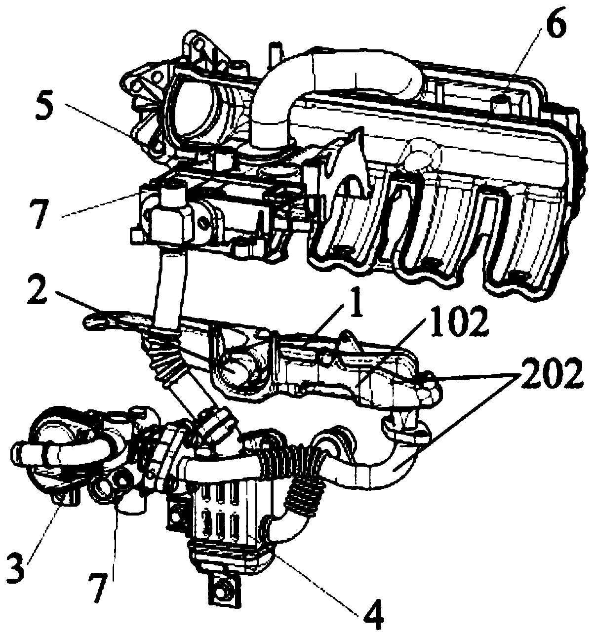 Gasoline supercharged engine exhaust gas recirculation system device