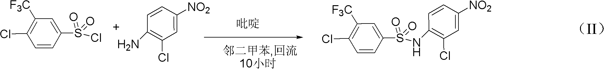 Preparation method for N-(2- chlorine-4-phenyl)-4- chlorine-3-trifluoromethyl benzene sulfonamide