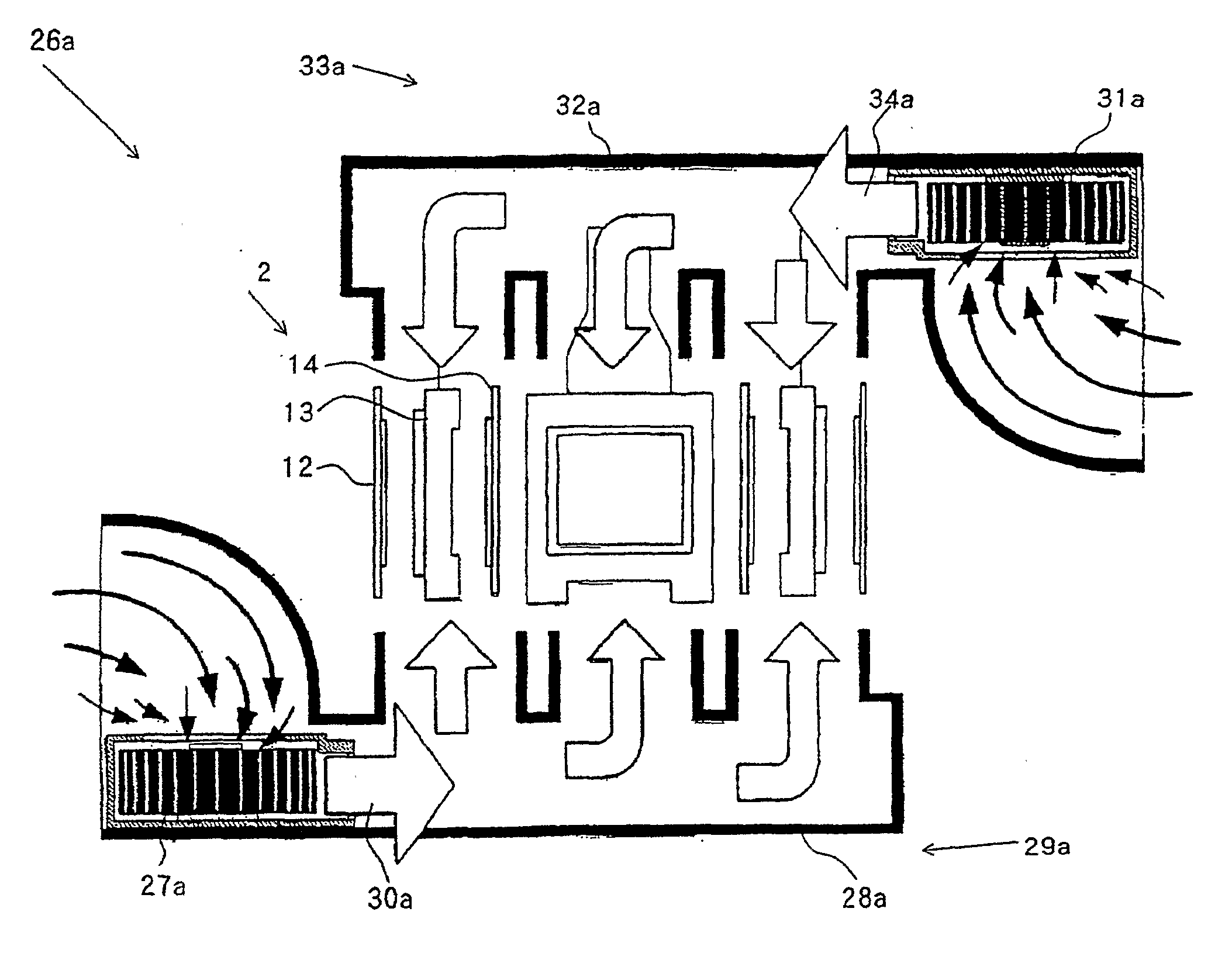 Apparatus for cooling heat generating spot of electronic device, cooling method therefore, and liquid crystal projector apparatus