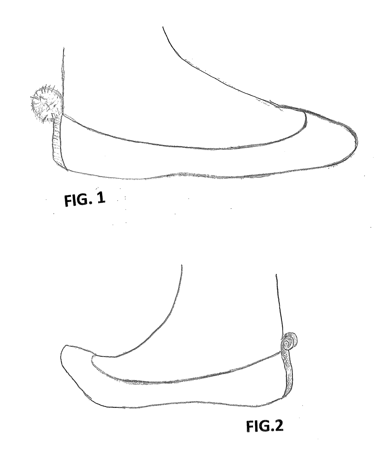 Non-slip, Reinforced Heel Sock, Device and Element for the Same