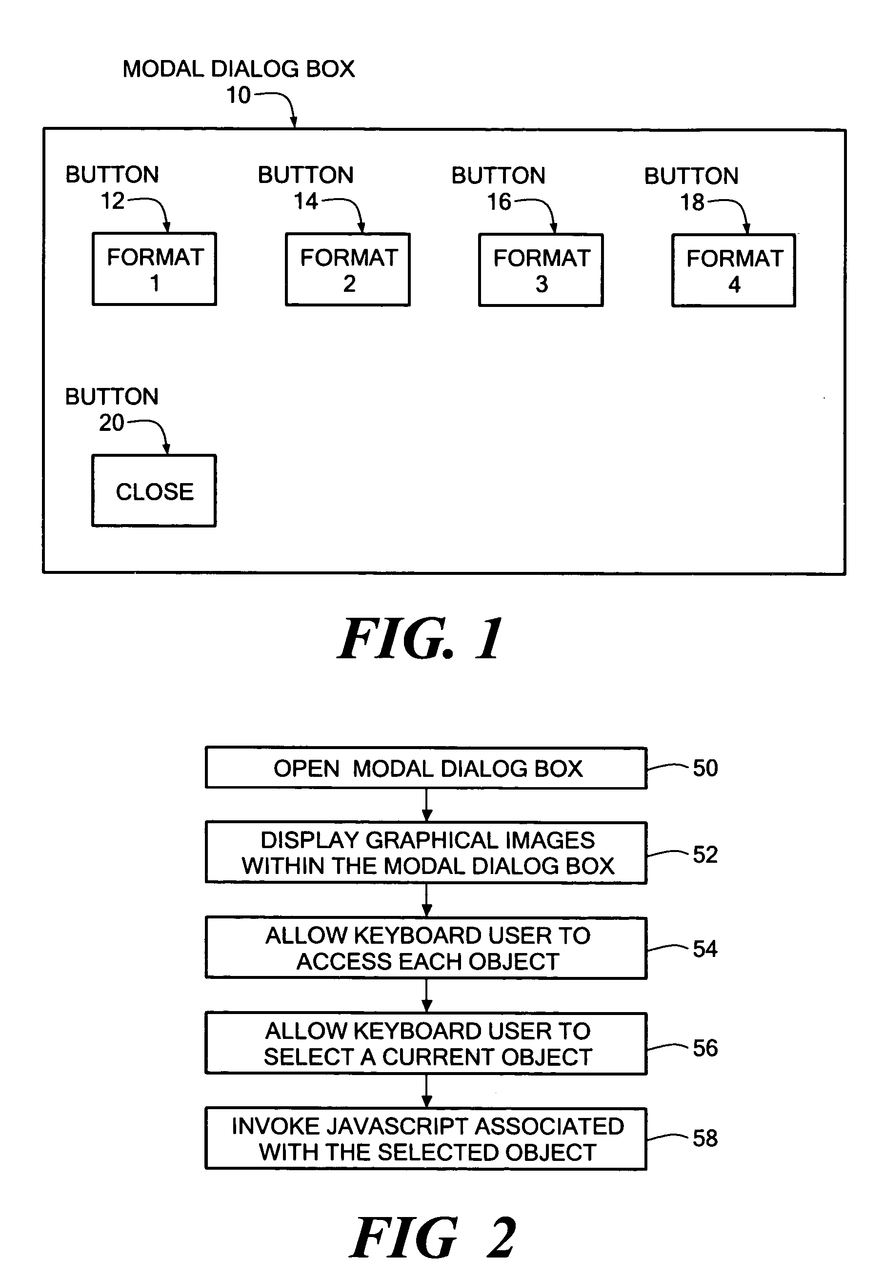 Method and system for providing an accessible object on a modal dialog box