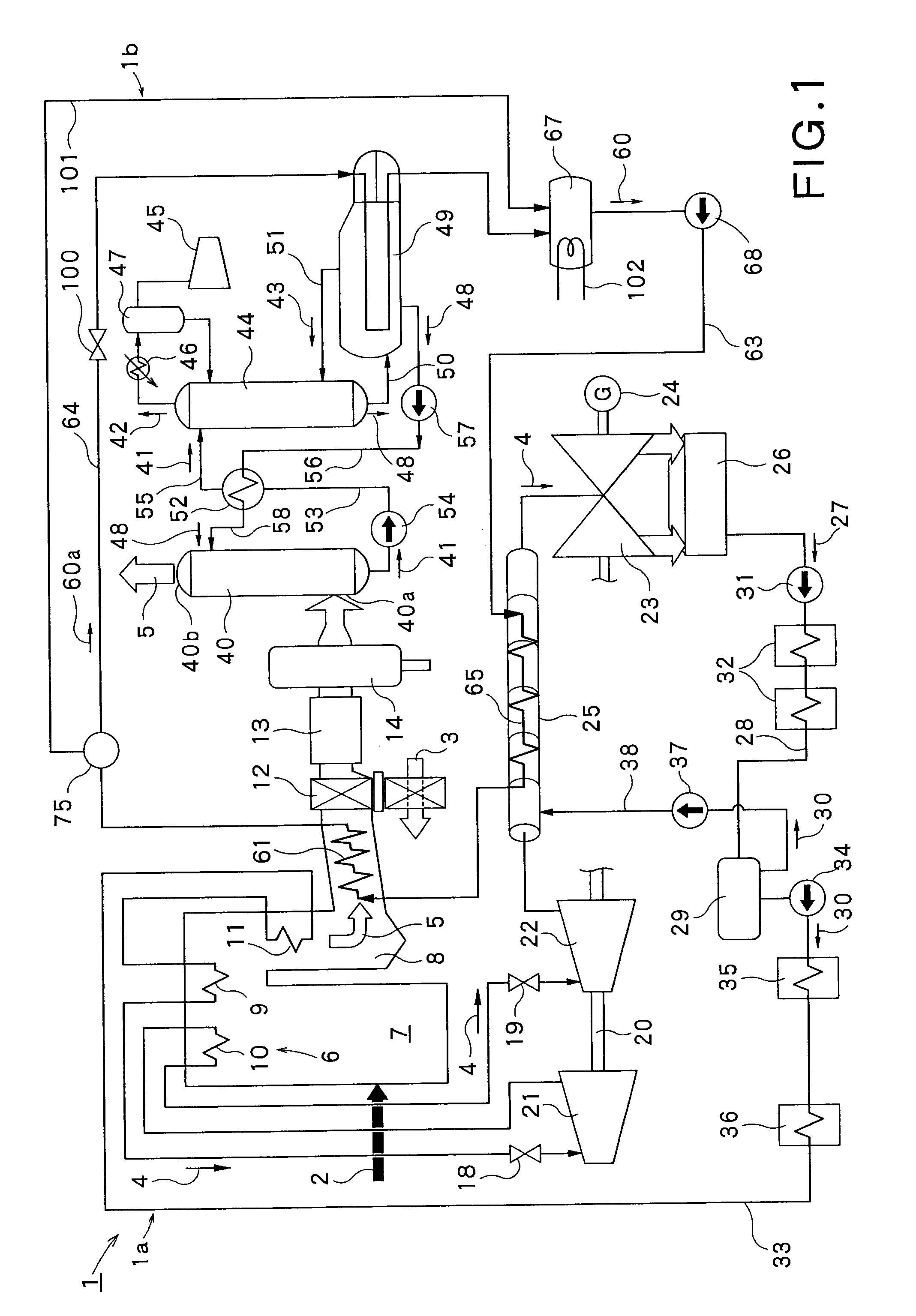 Carbon-dioxide-capture-type steam power generation system