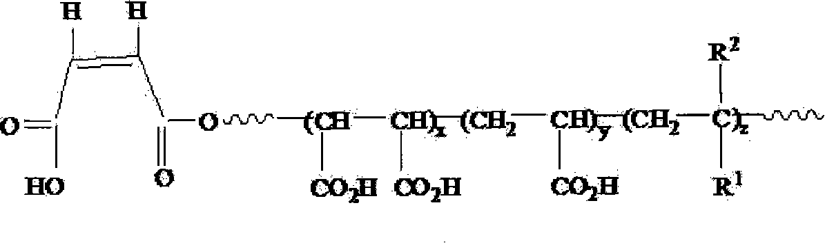 Method for preparing co-polymerized polyocarboxy acid oxymethylene-free anti-creasing finish agent