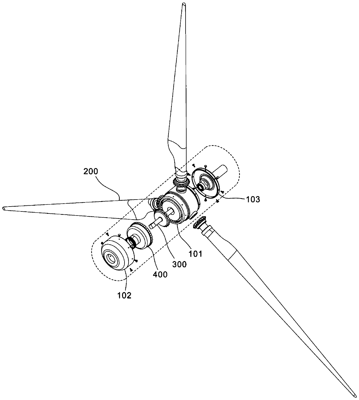 Pitch varying type small-sized wind driven generator head