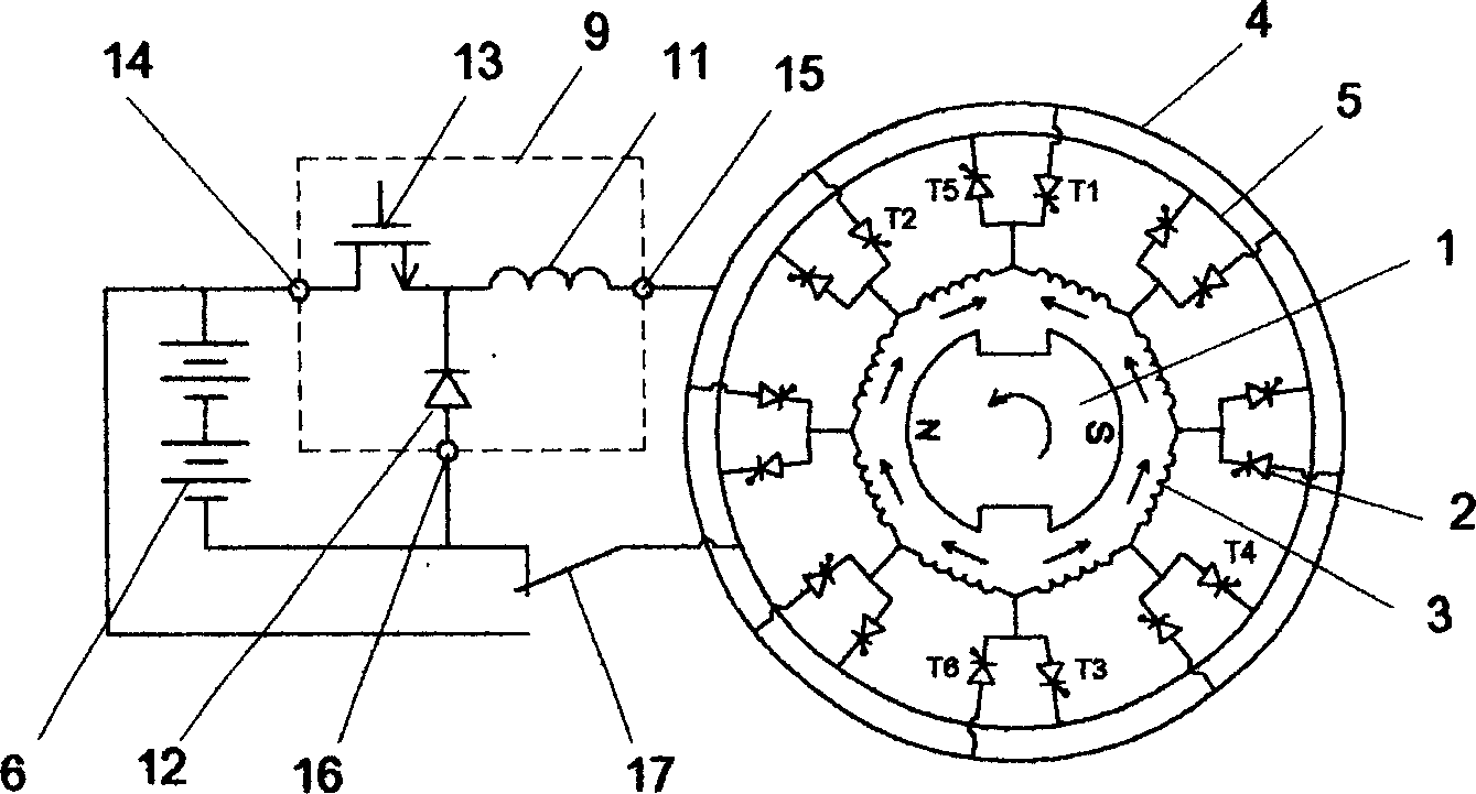 Brushless DC motor and its current converting and controlling method thereof