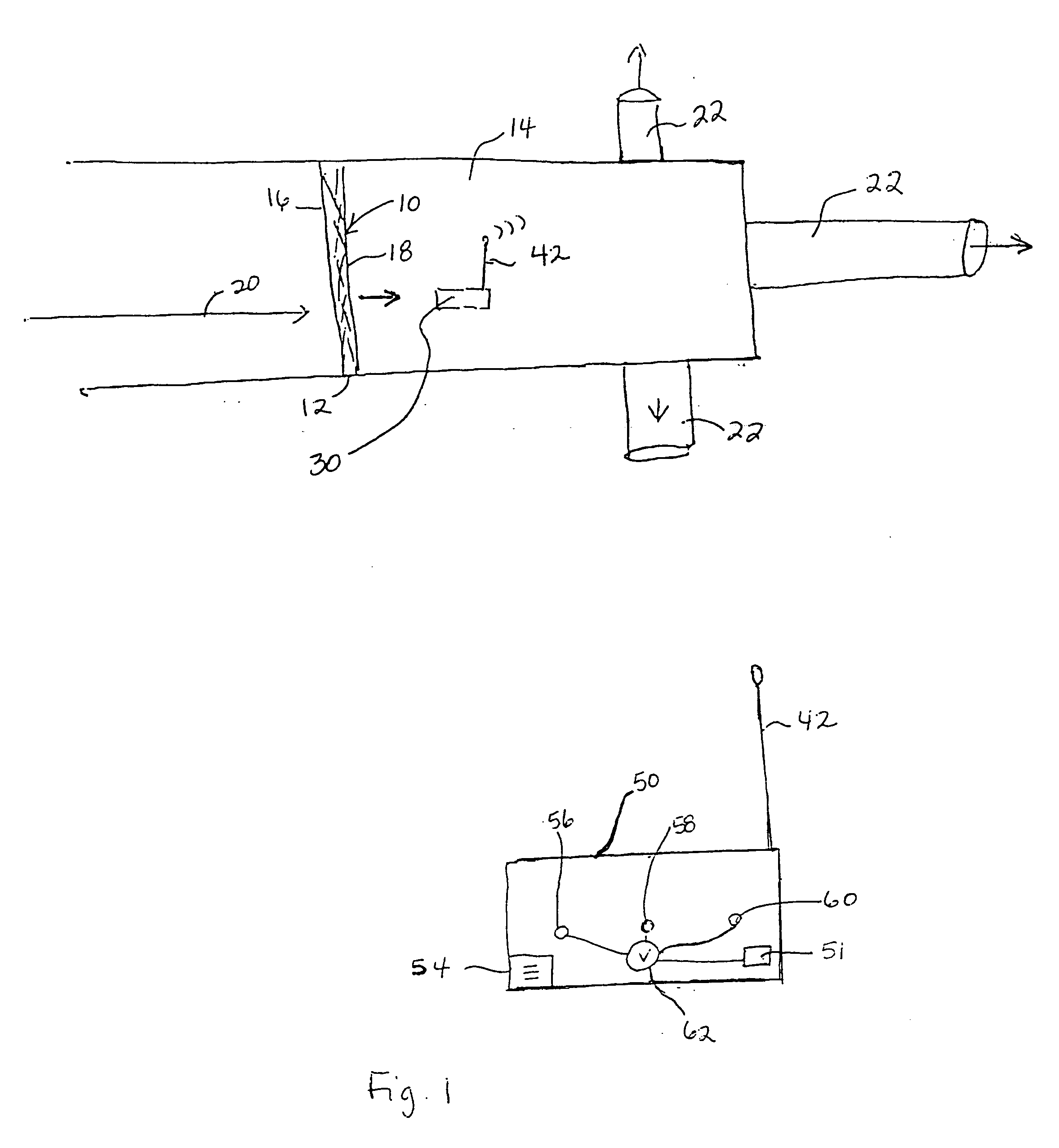 Detection device for air filter