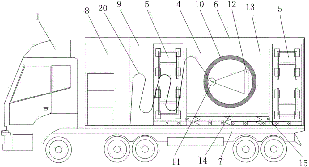 Vehicle-mounted movable detecting system for computed tomography