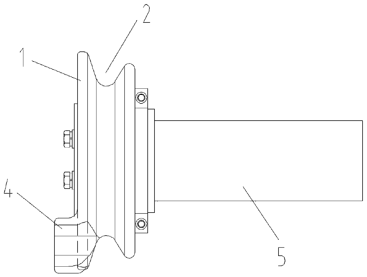 Novel pontoon-bridge-lifting guide wheel