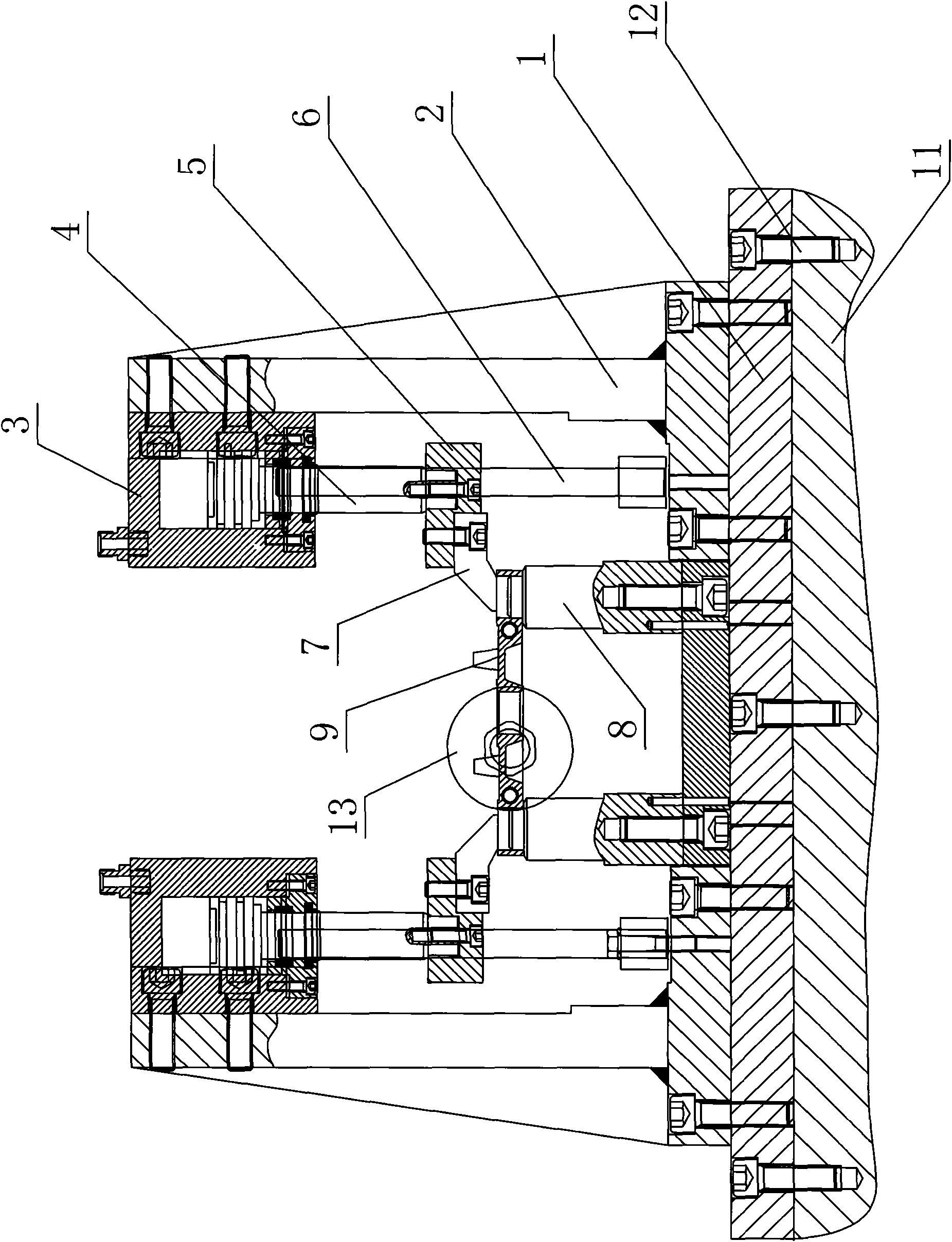 Special clamp for zero-angle opening of lower connecting plate of horizontal milling miller