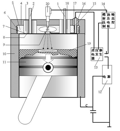 High-pressure electric fuel gas injection single ceramic combustion chamber of diesel engine