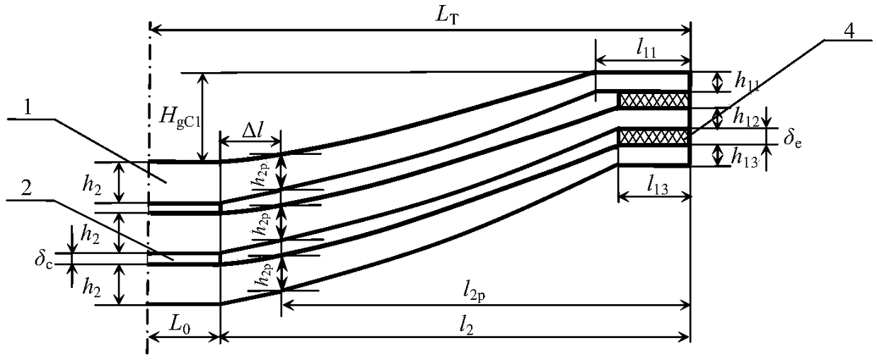 Simulating calculation method of preclamping stress of enhanced-root non-isostructural-end variable-section leaf spring