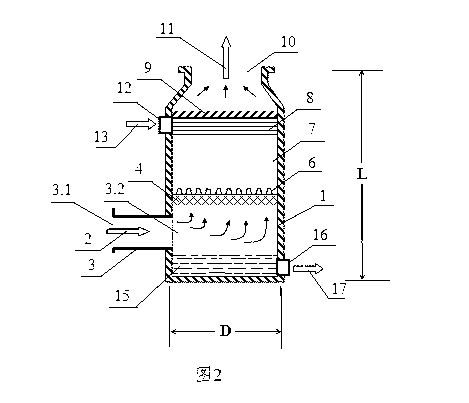 Washing device and washing method for marine exhaust flue gases