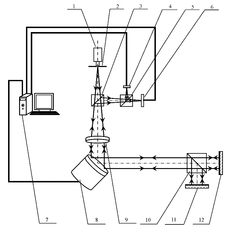 Two-dimensional photoelectric auto-collimation method and device of polarized light plane mirror reference common-path compensation