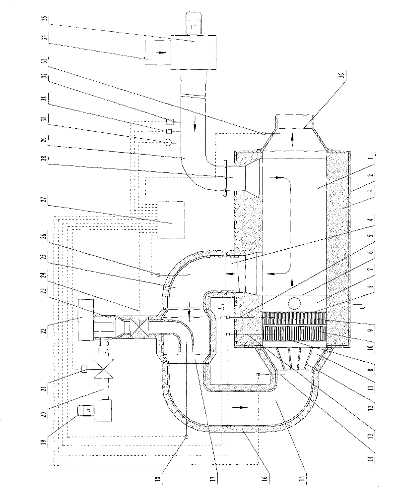Preheating catalytic-oxidation device with burner starting for coal mine ventilation air methane