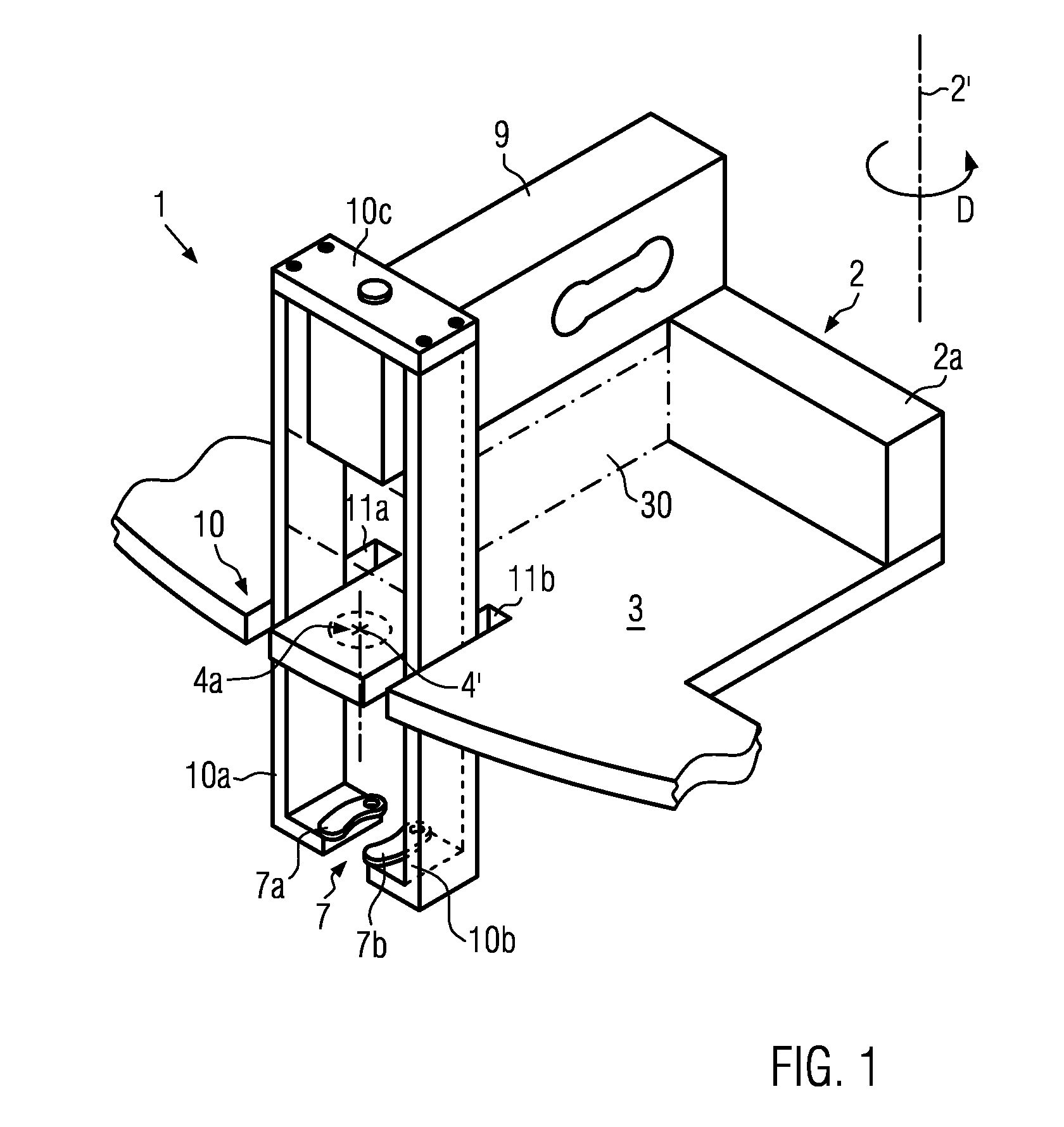 Filling device with vertically arranged weighing device