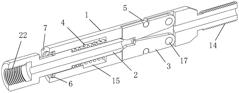 Anchoring method for reaming drill bit and anchor rod