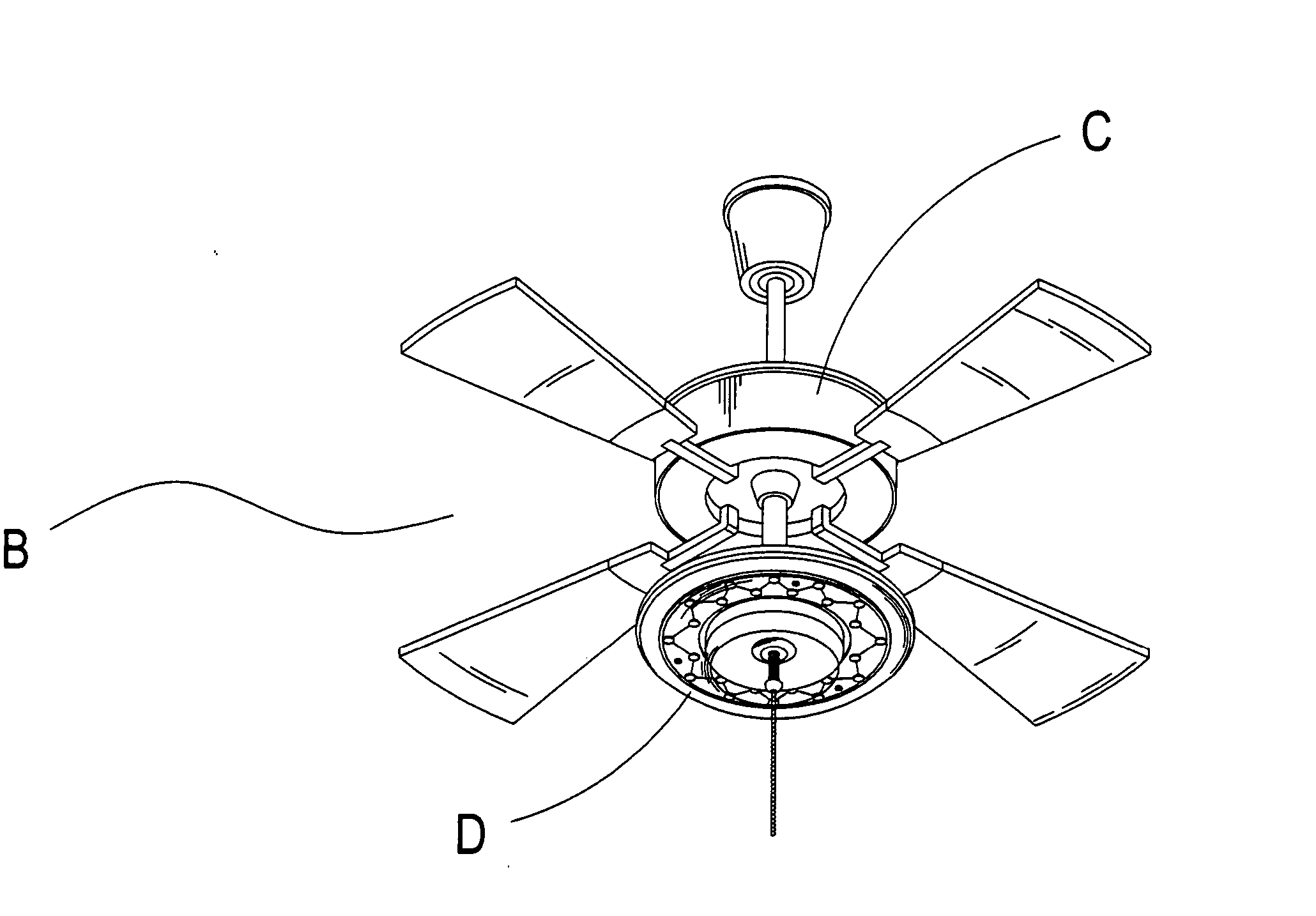 Ceiling fan light LED assembly device