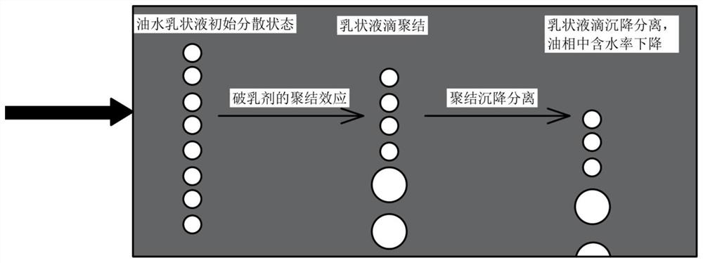 Oil-water separation prediction method and device based on microcosmic distribution derivation of liquid drops