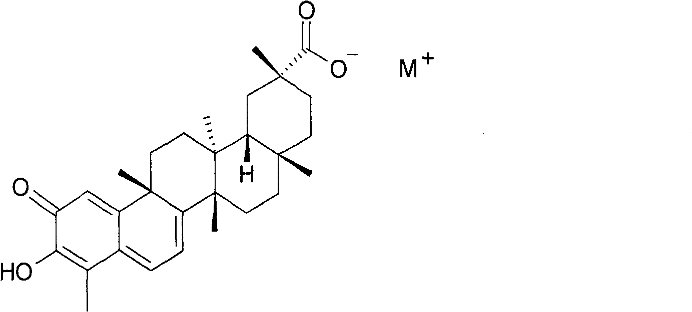 Alkali metal salt compound of celastrol and preparation method thereof