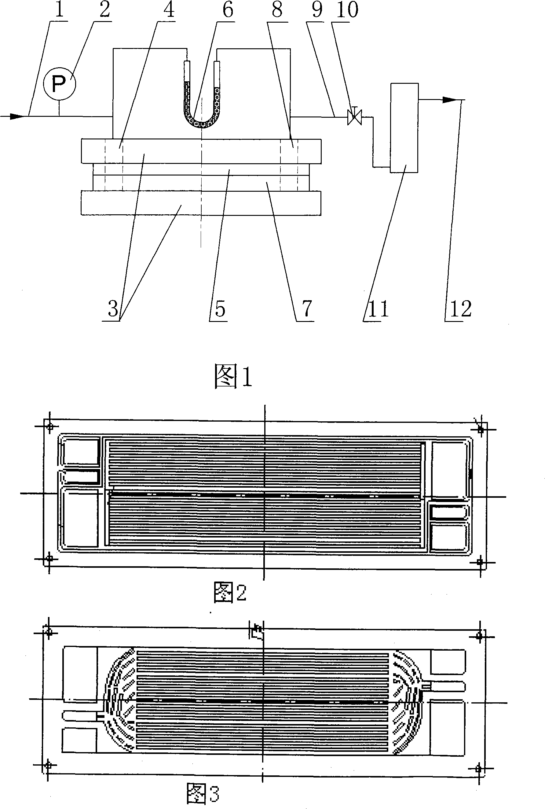 Fuel battery polar plate flow field cavity homogeneity testing method