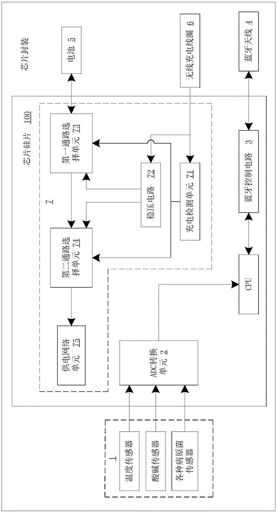 Integrated chip for intestinal tract detection and implementation method of integrated chip