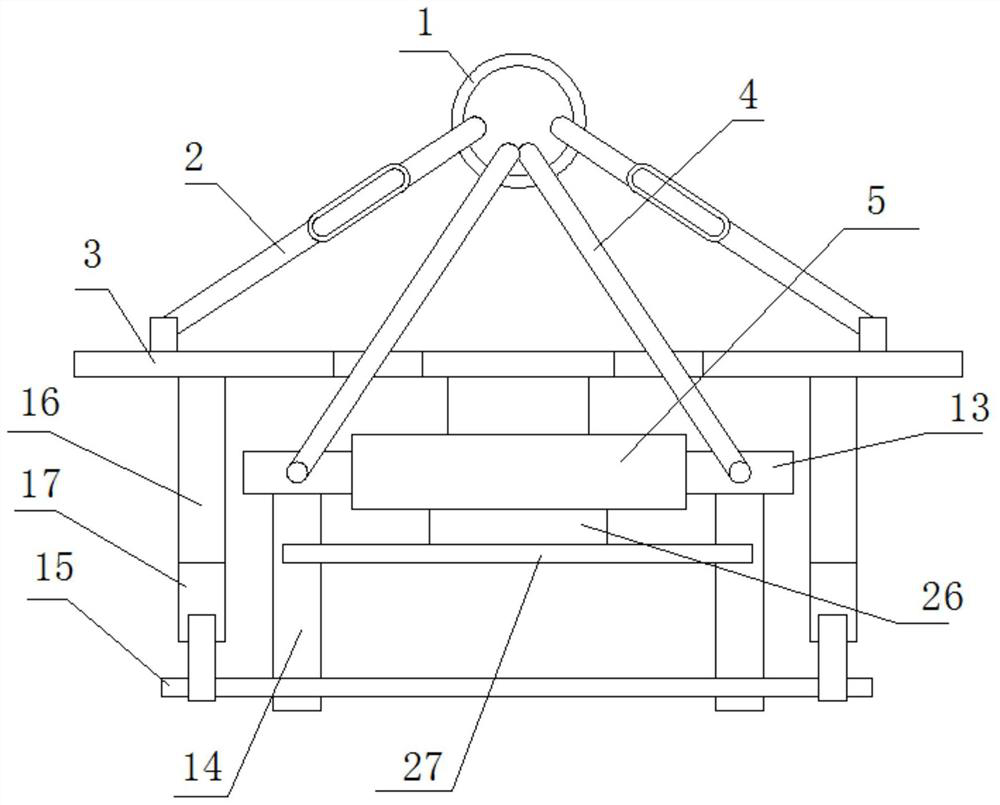 Bridge steel plate hoisting device with adjustable hoisting gravity center