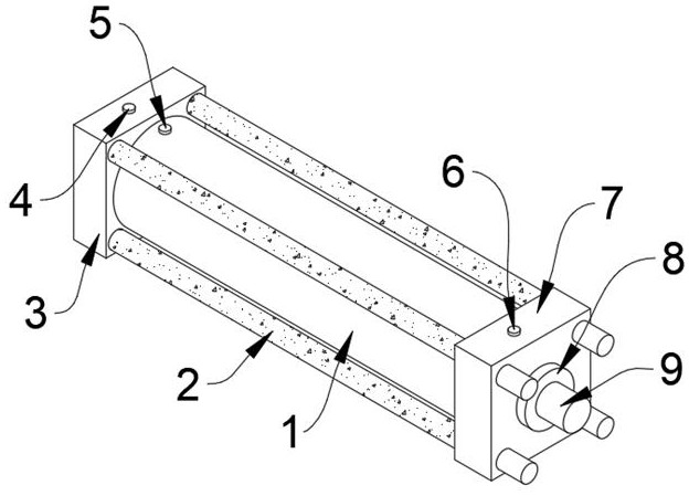 Oil cylinder with reinforced piston and cooling function