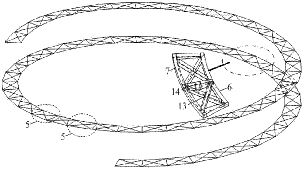 Column and curved beam horizontal and flexible connection space structure system