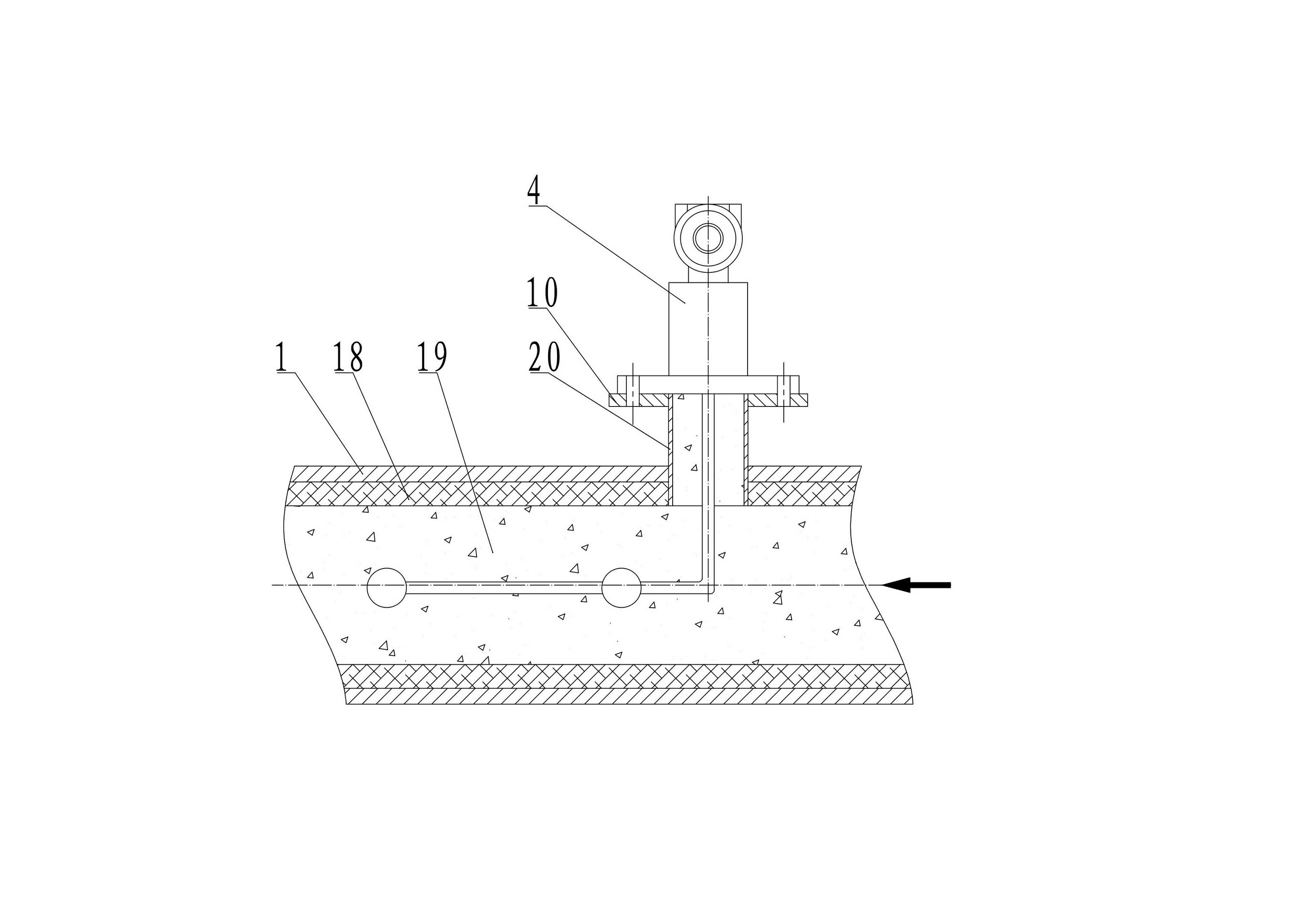 Main-pipe-type on-line pulp-concentration sampling measurement device