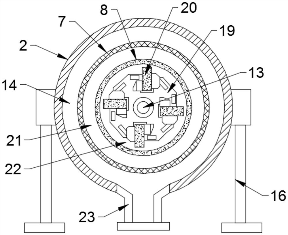 A rolling grinding type continuous sand screening device for construction