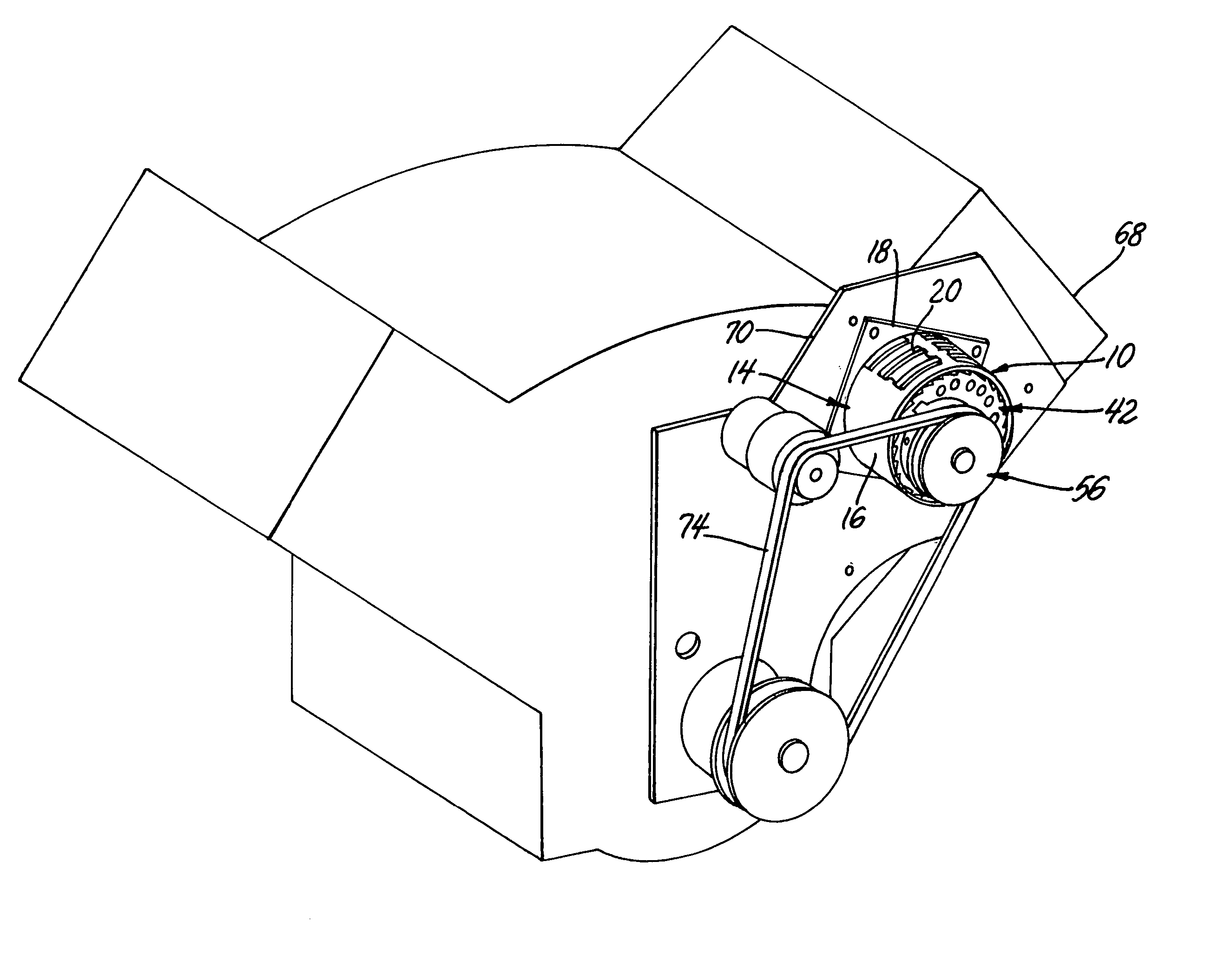 Eccentric mounting and adjustment system for belt driven devices