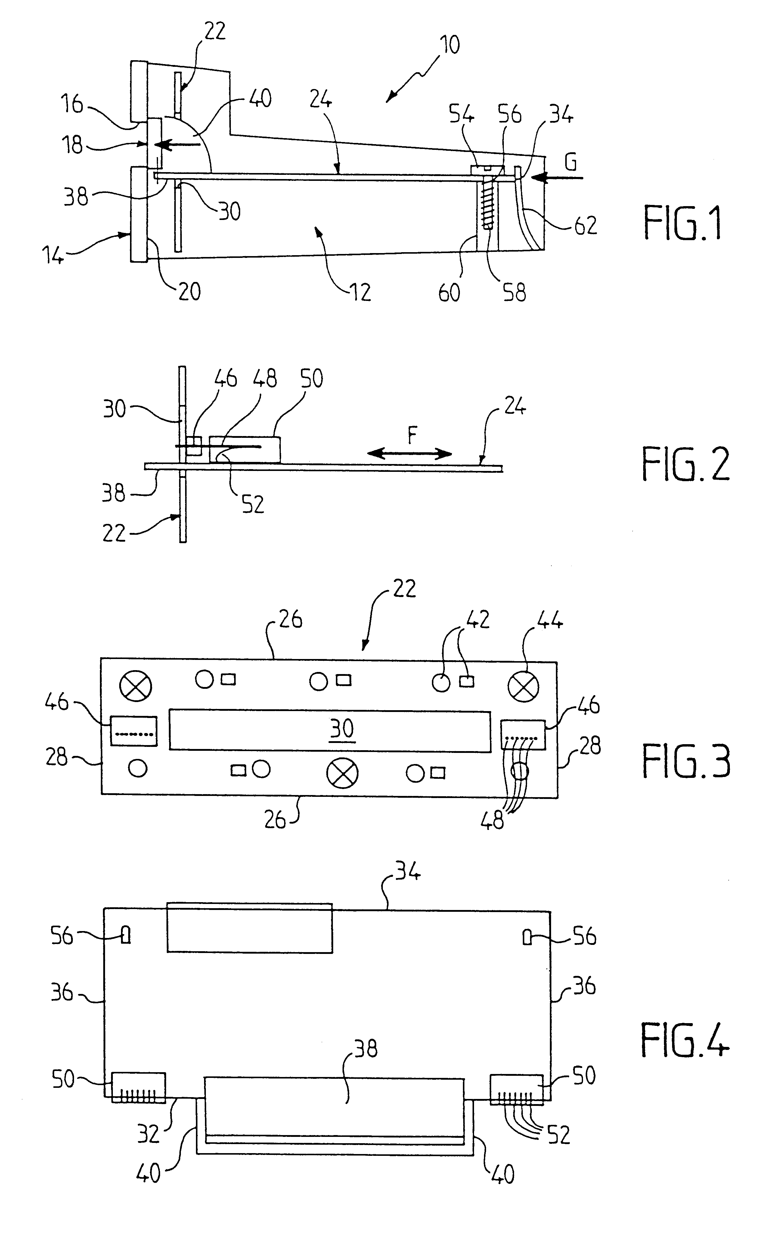 Control panel with a printed circuit, in particular for a motor vehicle