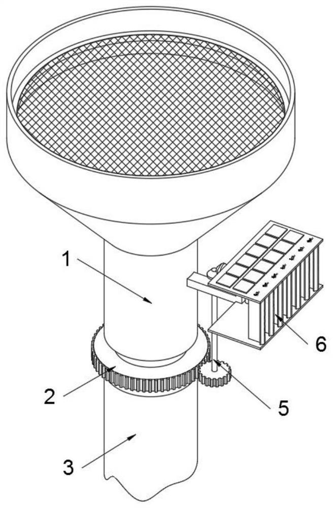 Quick blockage clearing device of energy-saving building rainwater collecting and purifying device